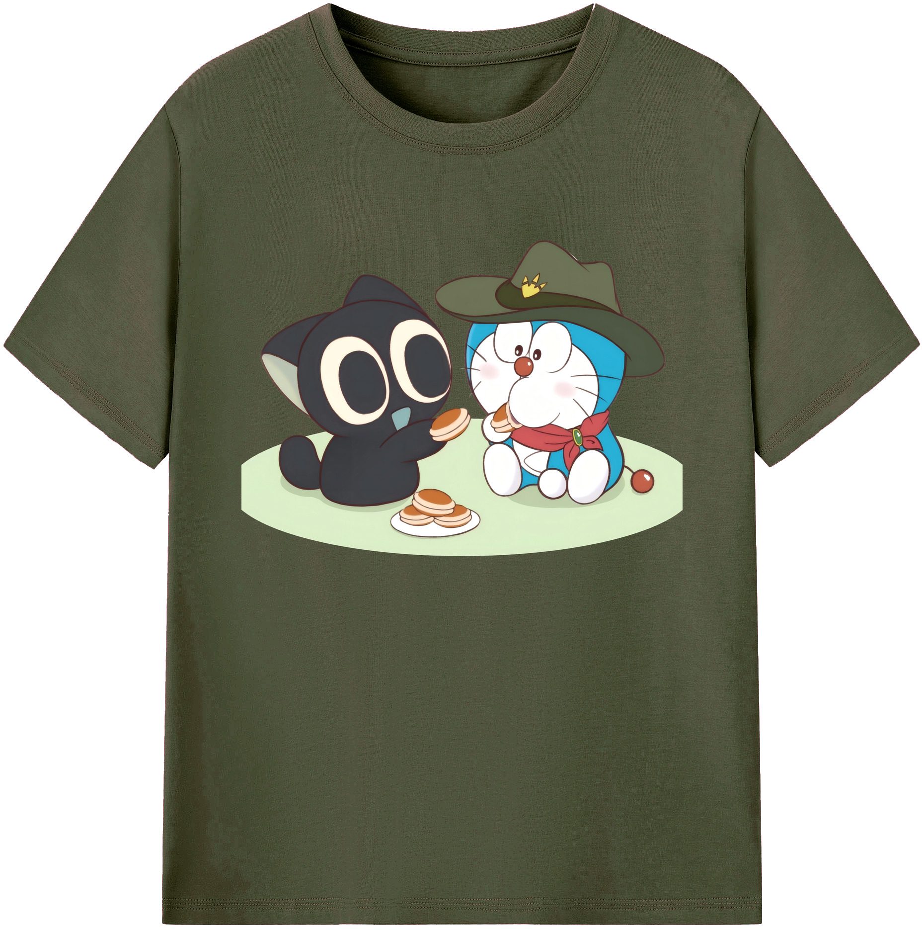 （画像用） ドラえもん Doraemon 綿100％ メンズ半袖Tシャツ｜肌触りやわらか＆通気性